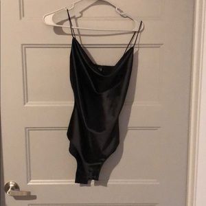 Black Cowl Neck Bodysuit